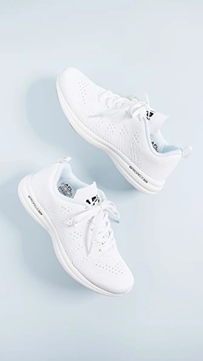 Apl Athletic Propulsion Labs Techloom Pro Mesh Sneakers In White/black/gum