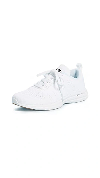 Apl Athletic Propulsion Labs Techloom Pro Mesh Sneakers In White/black/gum