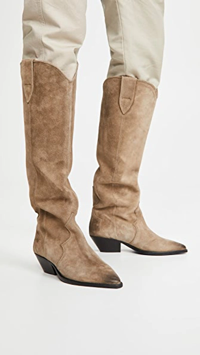 Isabel Marant Denvee Boots Taupe In Taupe
