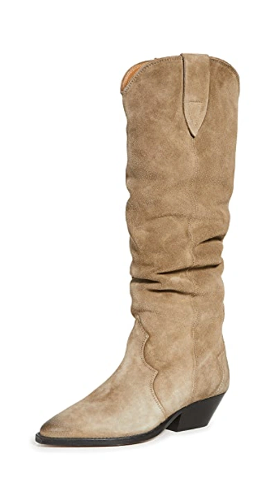 Isabel Marant Denvee Boots Taupe In Taupe