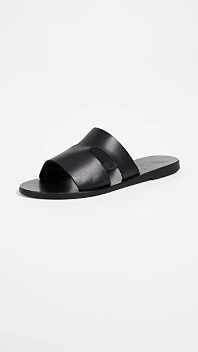 Shop Ancient Greek Sandals Apteros Slides In Black