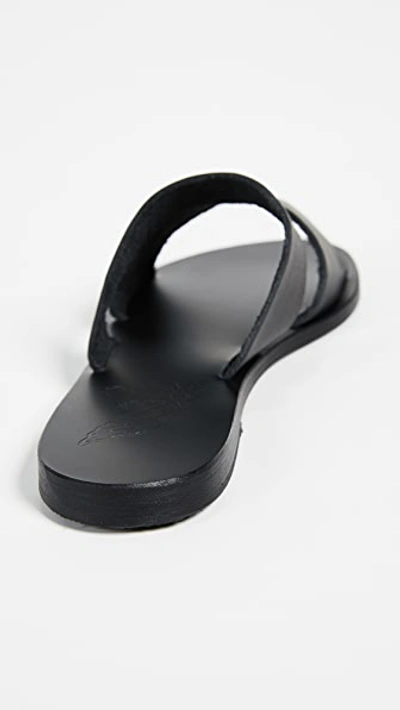 Shop Ancient Greek Sandals Apteros Slides In Black