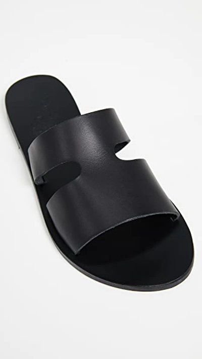 Shop Ancient Greek Sandals Apteros Slides In Black