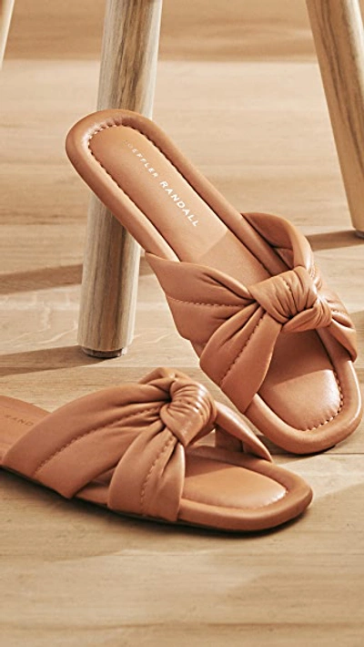 Shop Loeffler Randall Polly Puffy Knot Sandals In Caramel