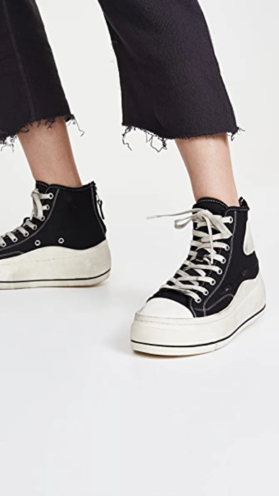 R13 Black Kurt High Top Sneakers In Black