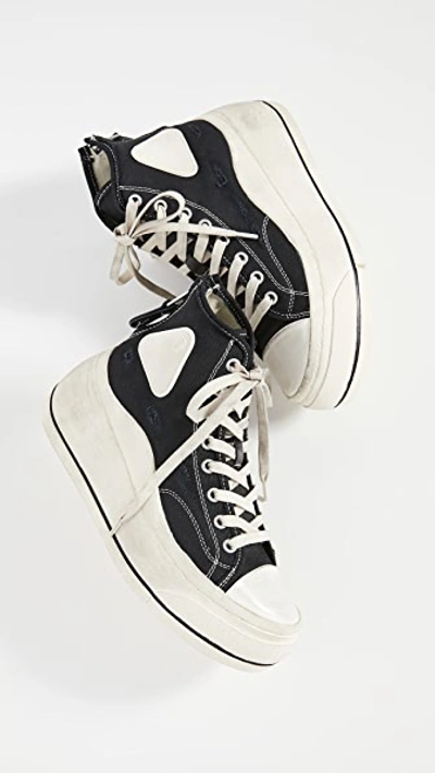 R13 Black Kurt High Top Sneakers In Black