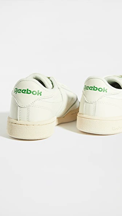 Shop Reebok Club C 85 Classic Lace Up Sneakers In Chalk/glen Green/white/red