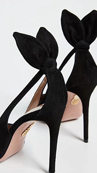 Aquazzura Bow Tie 105mm Leather Pumps In Black