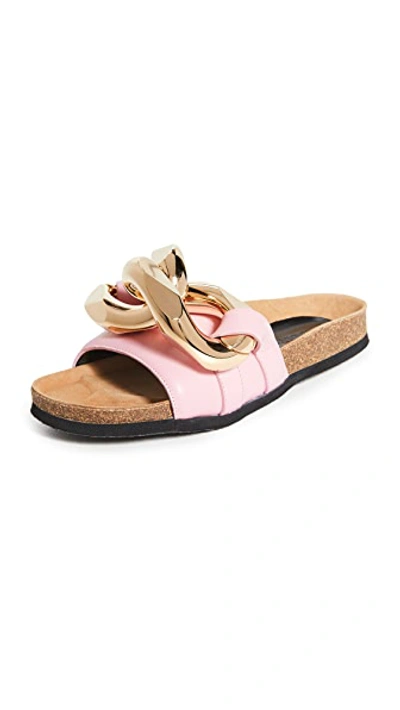 Jw Anderson Chain-embellished Leather Slides