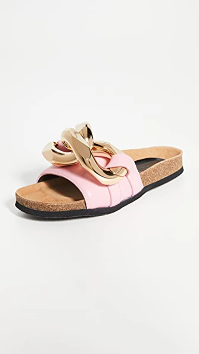Jw Anderson Chain-embellished Leather Slides