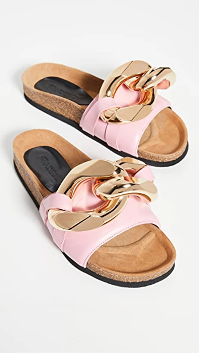 Jw Anderson Chain-embellished Leather Slides