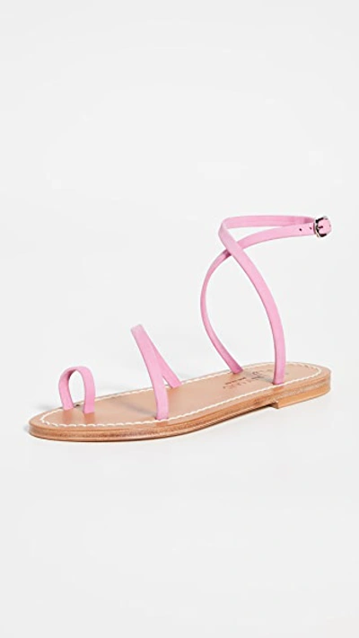 Shop Kjacques Loki Sandals In Nubuck Hibiscus