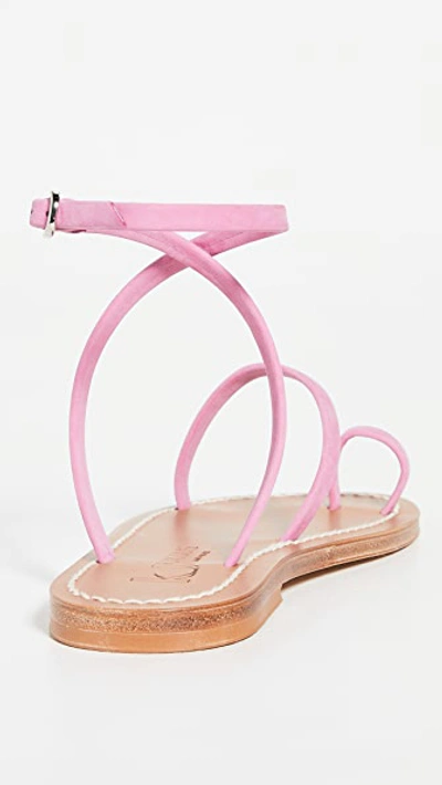 Shop Kjacques Loki Sandals In Nubuck Hibiscus