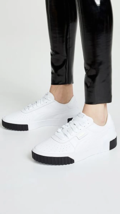Shop Puma Cali Fashion Sneakers In  White/ White