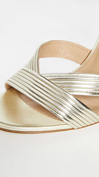 Shop Aquazzura Ari Sandals 105 Soft Gold