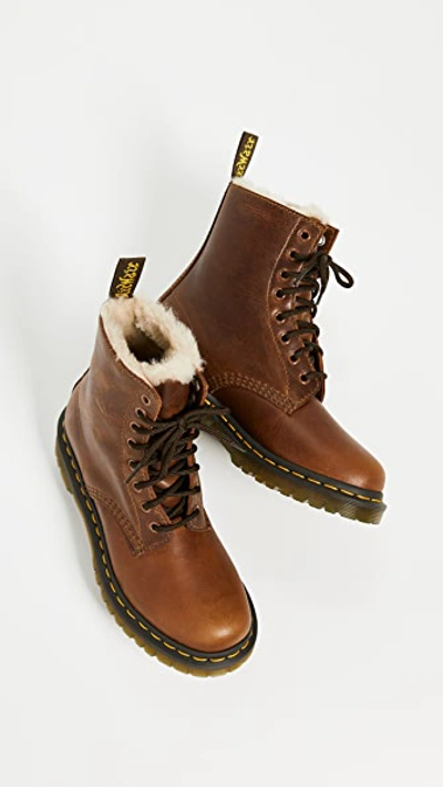 Dr. Martens 1460 Serena Faux Fur Lined Boot In Brown | ModeSens
