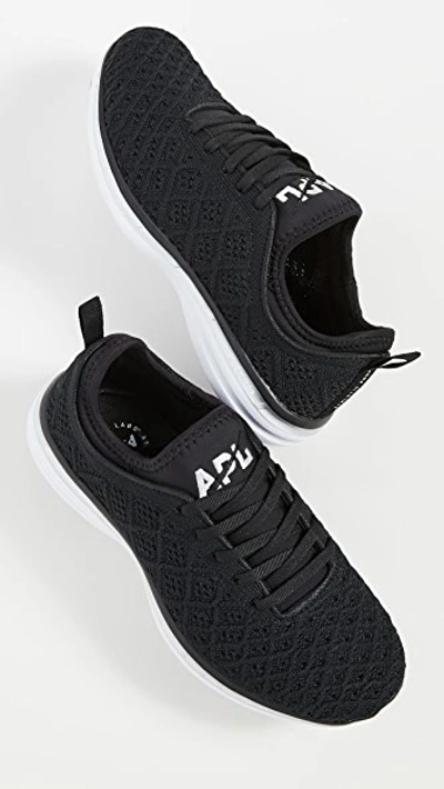 Apl Athletic Propulsion Labs Techloom Phantom 3d Mesh And Neoprene Sneakers In Black/metallic Silver
