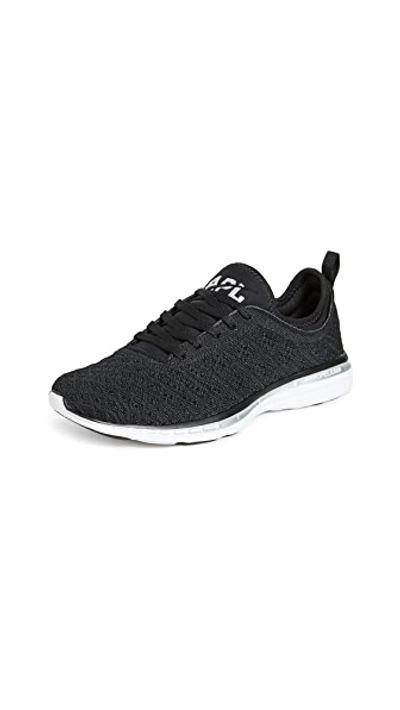 Apl Athletic Propulsion Labs Techloom Phantom 3d Mesh And Neoprene Sneakers In Black/metallic Silver