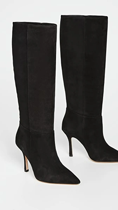 Shop Larroude Kate To The Knee Boots Black
