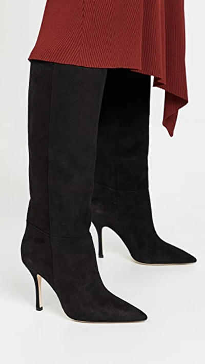Shop Larroude Kate To The Knee Boots Black