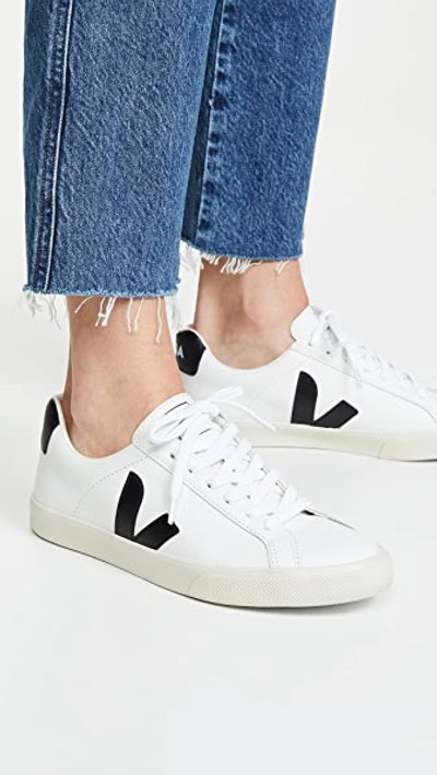 Shop Veja Esplar Logo Sneakers Extra White/black