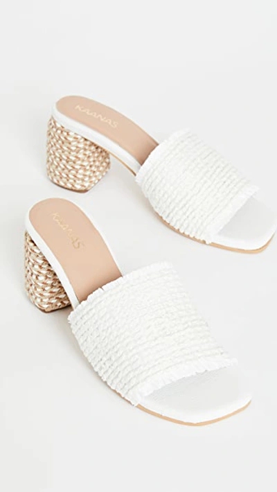 Shop Kaanas Sumatra Frayed Sandals In White