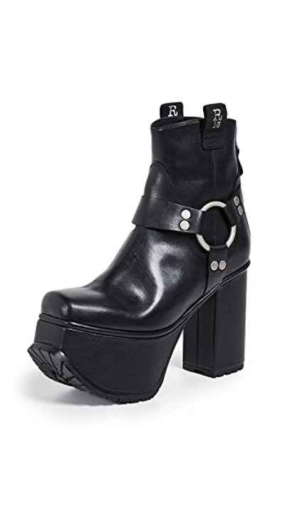Shop R13 Ankle Harness Platform Boots In Black