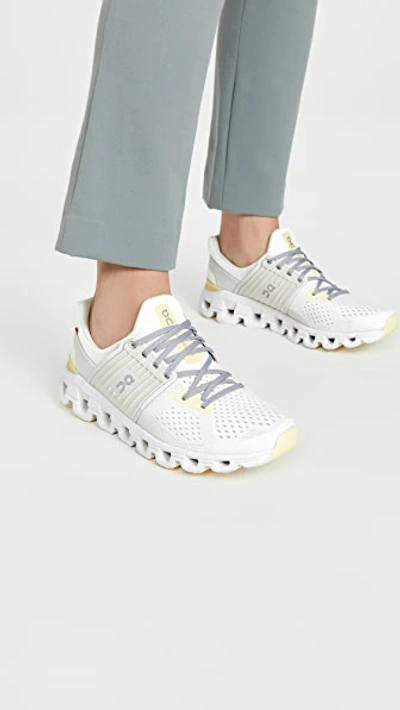 On Women's Cloudswift Low Top Running Sneakers In White/limelight | ModeSens
