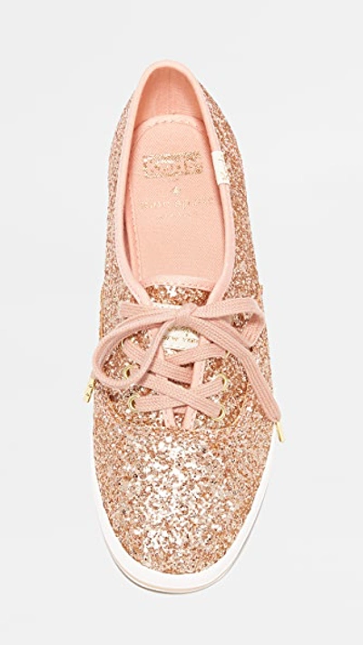 Shop Keds X Kate Spade New York Glitter Sneakers In Rose Gold