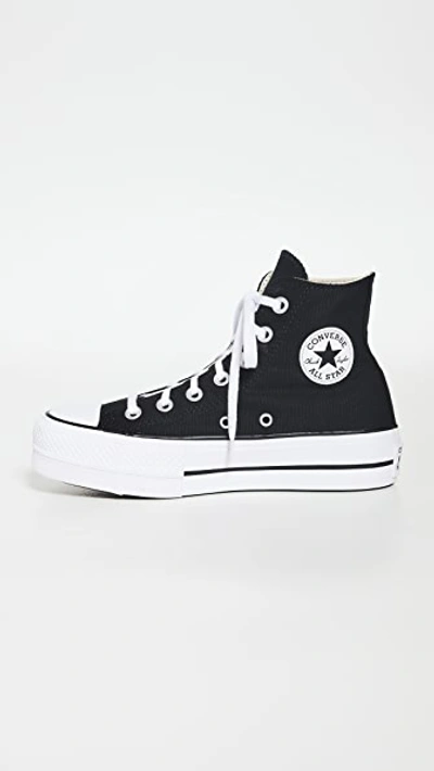 Converse Black Chuck Taylor All Star Platform High-top Sneakers In Black/white/white
