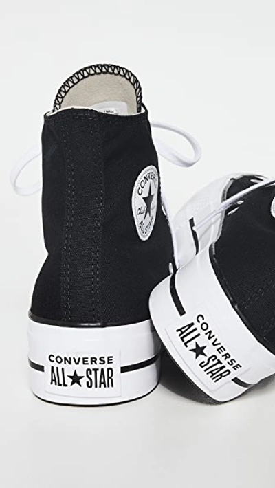 Converse Black Chuck Taylor All Star Platform High-top Sneakers In Black/white/white