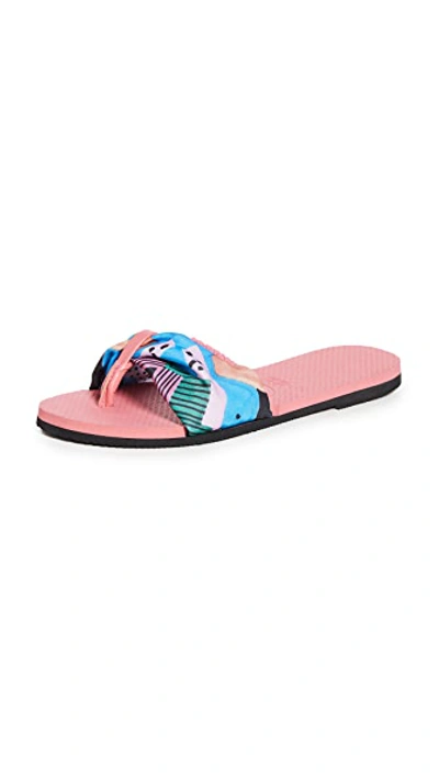 Shop Havaianas You St. Tropez Slides In Pink Porcelain