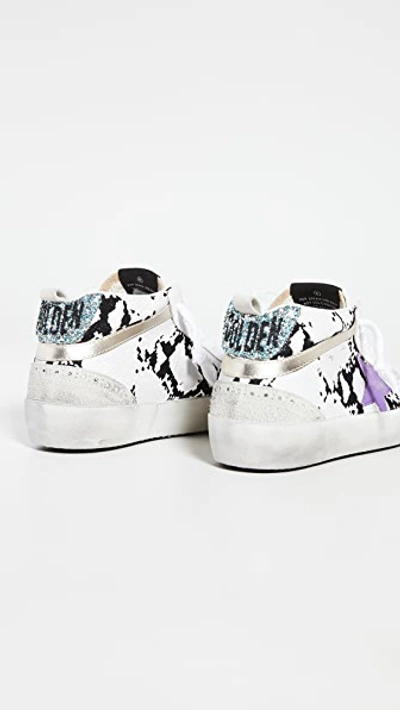 Shop Golden Goose Mid Star Sneakers In Grey Python/ice/cappuccino