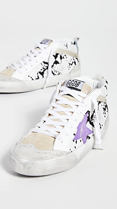 Shop Golden Goose Mid Star Sneakers In Grey Python/ice/cappuccino