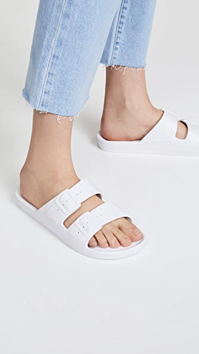 Freedom Moses White Moses Two Band Slide In White
