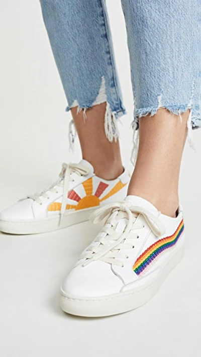 Shop Soludos Rainbow Wave Sneakers White