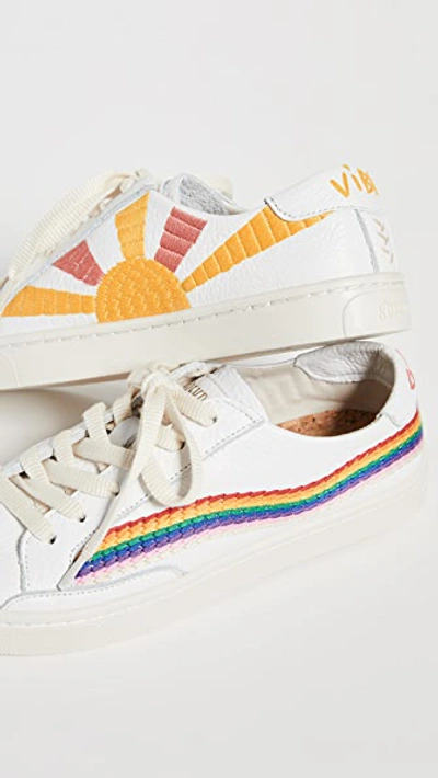 Shop Soludos Rainbow Wave Sneakers White