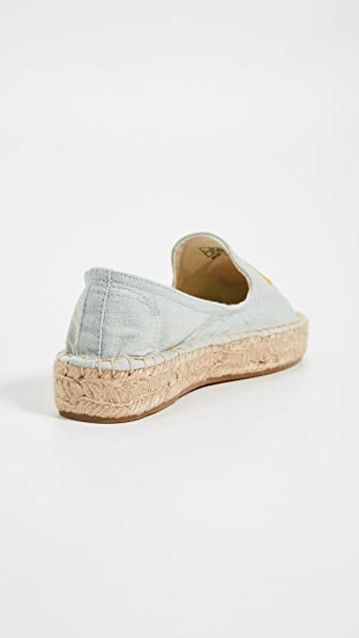 Shop Soludos Lemons Smoking Slippers In Chambray