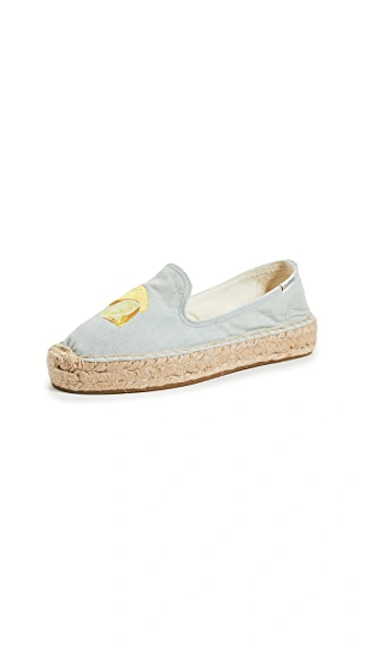 Shop Soludos Lemons Smoking Slippers In Chambray