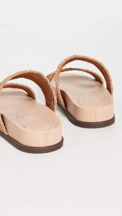Shop Alexandre Birman Georgia Slide Sandals In Nude/cashew/golden Ochre