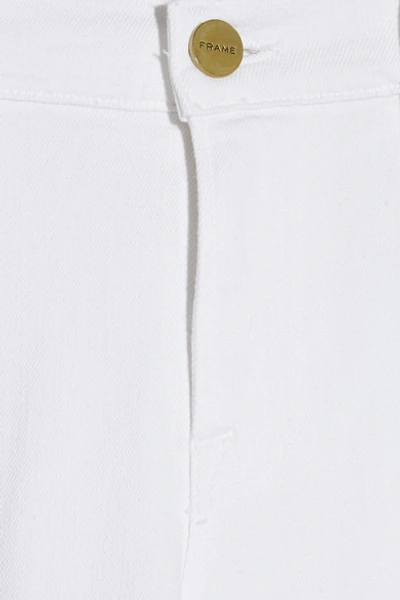 Shop Frame Le Forever Karlie Flare High-rise Jeans In White