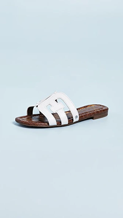 Sam Edelman Bay' Leather Slide Sandals In White