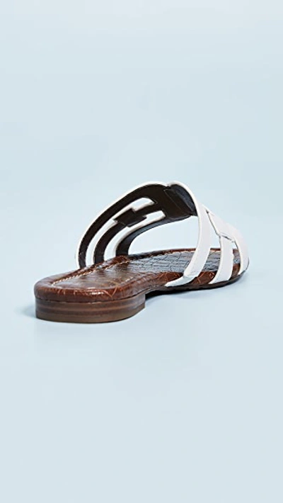 Sam Edelman Bay' Leather Slide Sandals In White