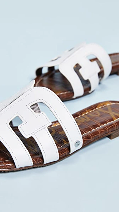 Sam Edelman Bay' Leather Slide Sandals In White