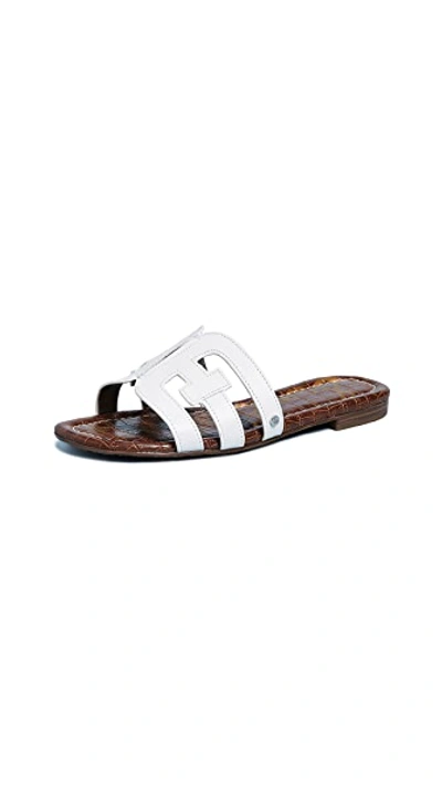 Sam Edelman Bay' Leather Slide Sandals In White