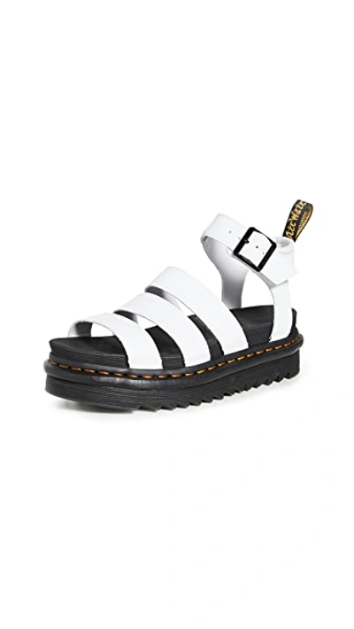 Dr. Martens' Blaire Hydro Leather Strap Sandals In White In White Hydro