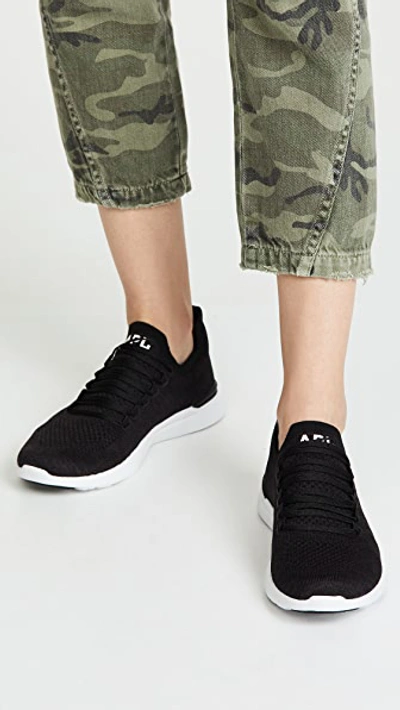 Apl Athletic Propulsion Labs Techloom Breeze Stretch-woven Running Trainers In Black/black/white
