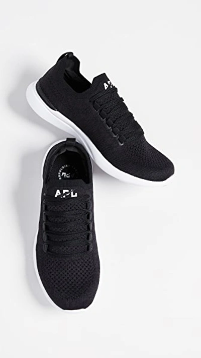 Apl Athletic Propulsion Labs Techloom Breeze Stretch-woven Running Trainers In Black/black/white