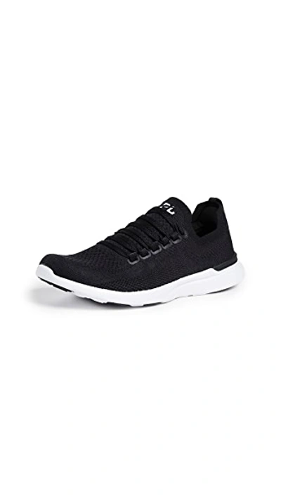 Apl Athletic Propulsion Labs Techloom Breeze Stretch-woven Running Trainers In Black/black/white