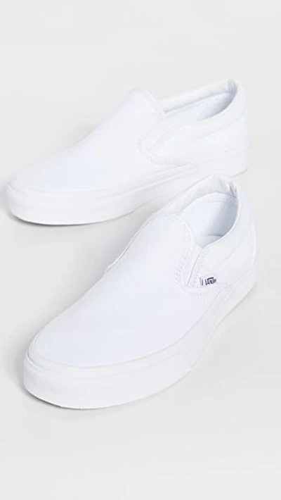 Vans Classic Slip-on Platform Triple White Sneakers In True White/white |  ModeSens
